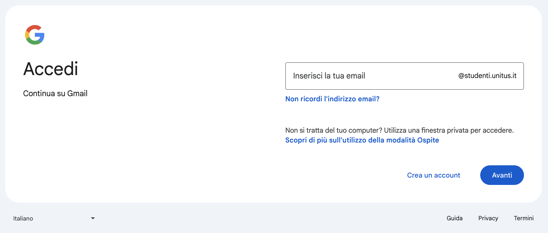 web mail di Google