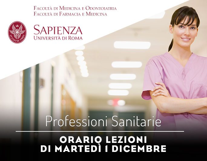 Professioni Sanitarie: orario lezioni di martedì 1 dicembre