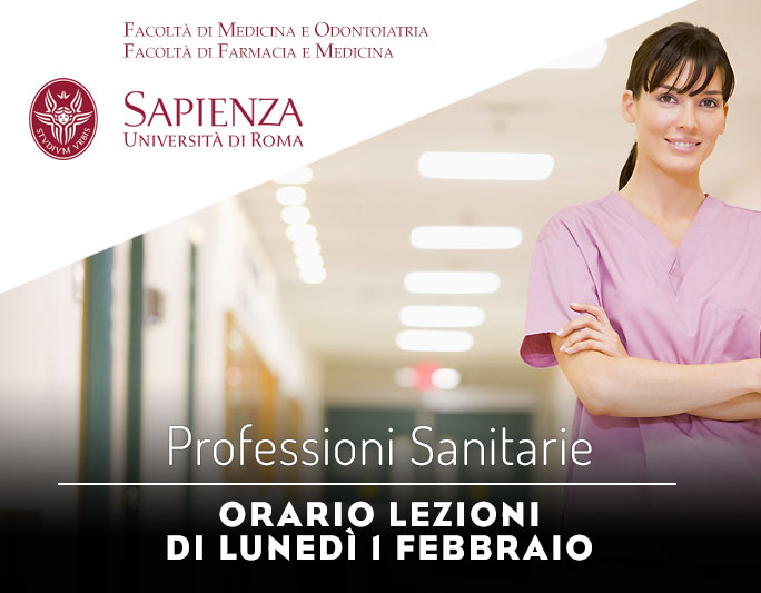 Professioni Sanitarie: orario lezioni di lunedì 1 febbraio