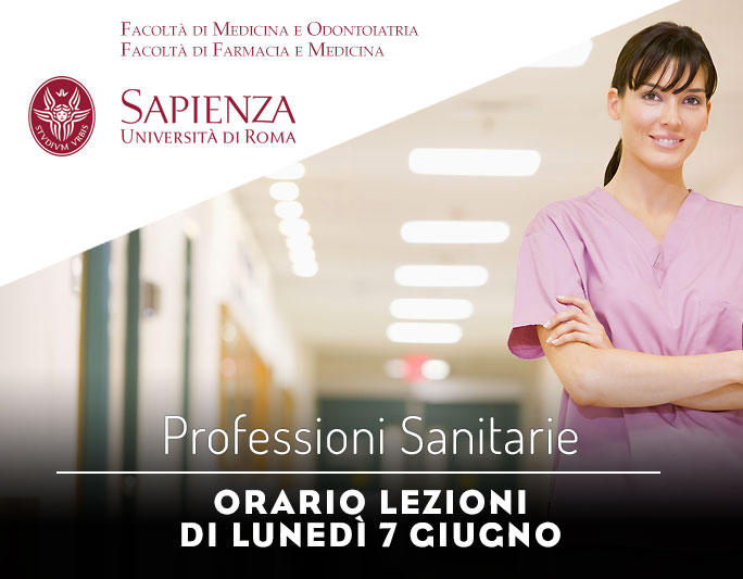 Professioni Sanitarie: orario lezioni di lunedì 7 giugno