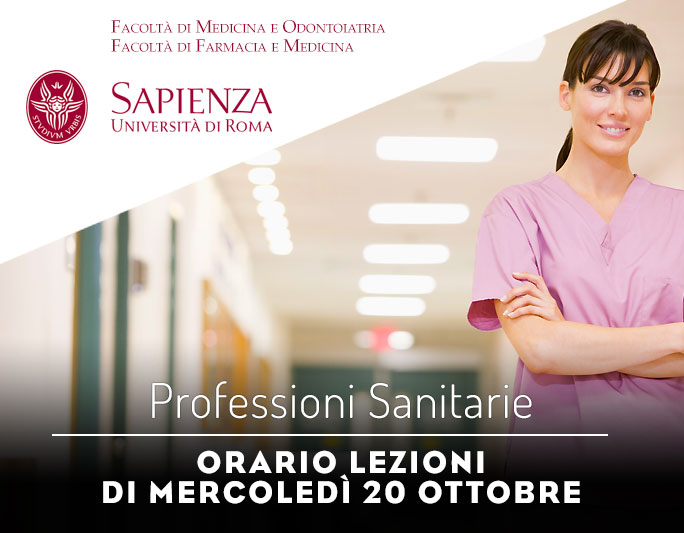 Professioni Sanitarie: orario lezioni di mercoledì 20 ottobre
<hr id=