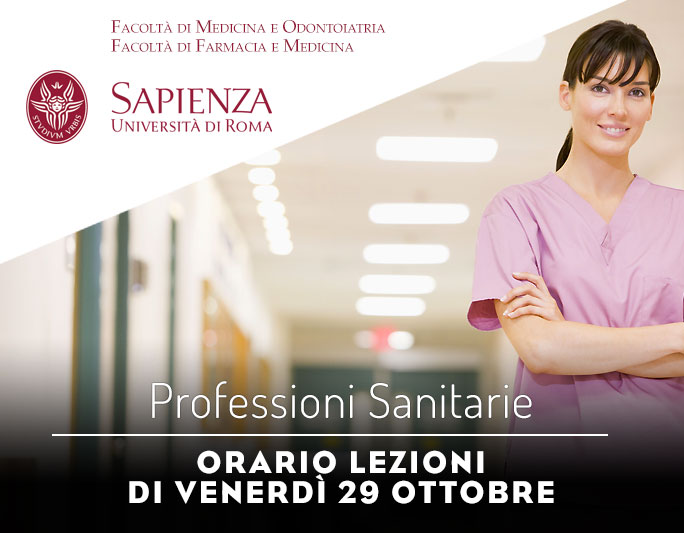 Professioni Sanitarie: orario lezioni di venerdì 29 ottobre
<hr id=