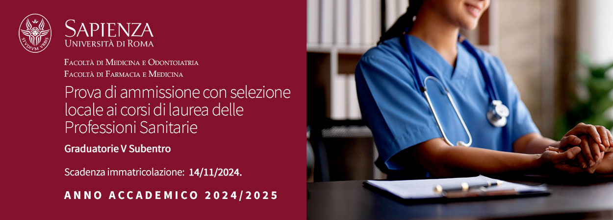 Prova di ammissione con selezione locale ai corsi di laurea delle Professioni Sanitarie | Graduatorie V Subentro