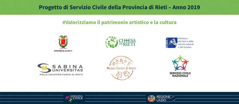 #Valorizziamo il patrimonio artistico e la cultura | Progetto di Servizio Civile della Provincia di Rieti – Anno 2019