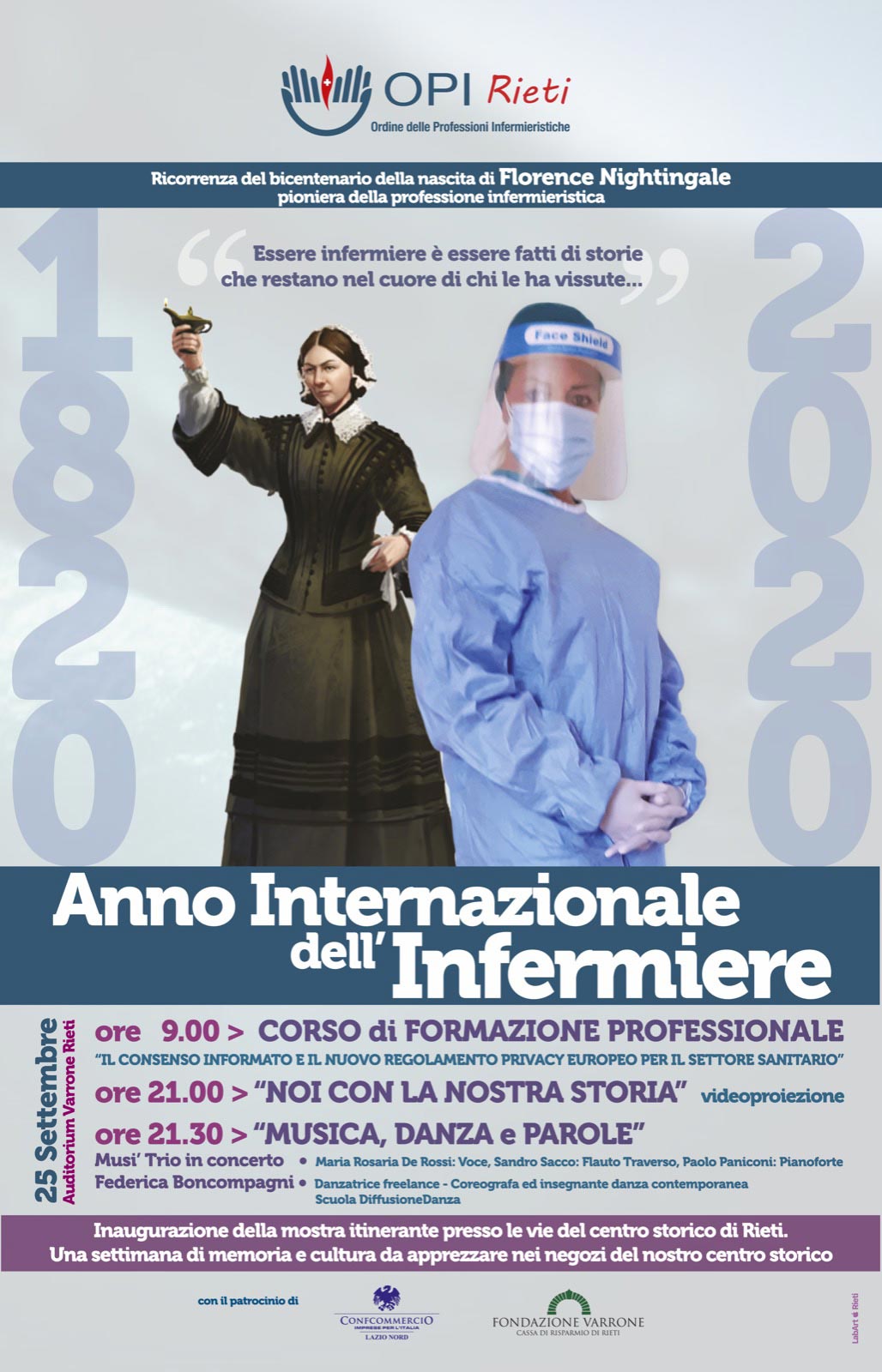 Rieti, il 25 settembre le celebrazioni per l'anno internazionale dell'infermiere, il concerto del Musi' Trio chiuderà la giornata