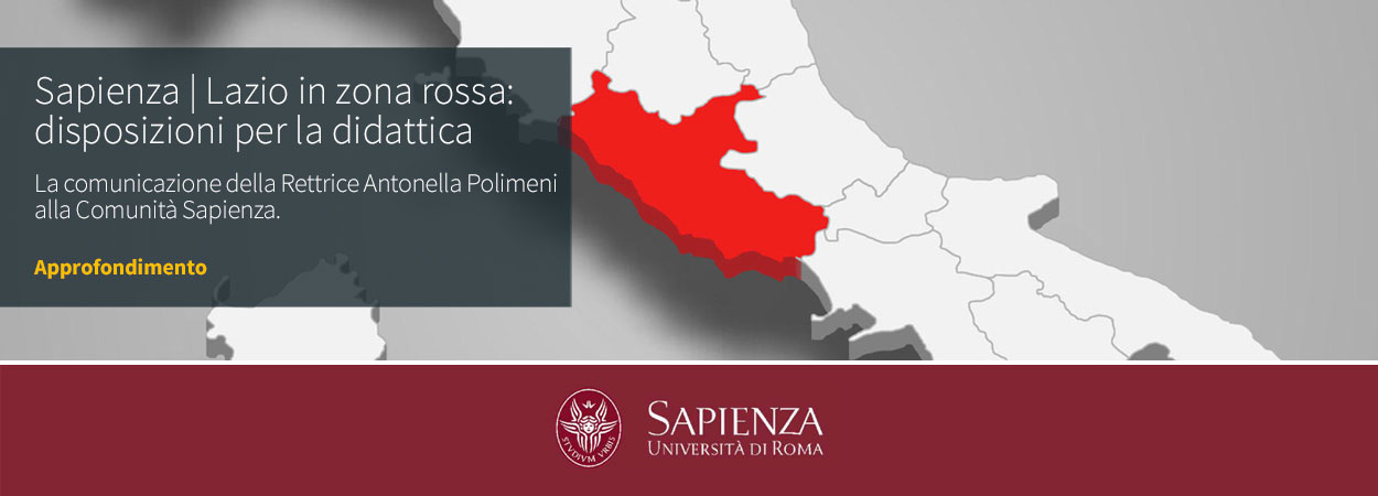 Sapienza | Lazio in zona rossa: disposizioni per la didattica