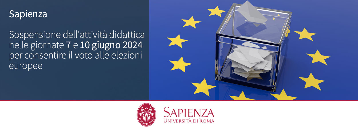 Sapienza | Sospensione dell'attività didattica nelle giornate 7 e 10 giugno 2024 per consentire il voto alle elezioni europee
