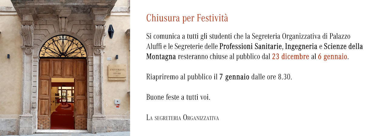 Chiusura per Festività