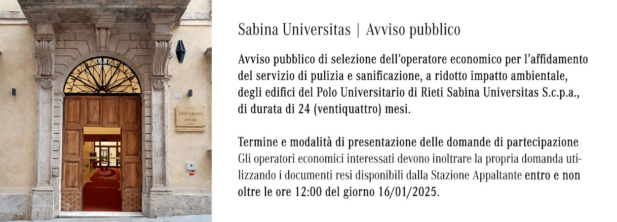 Sabina Universitas | Avviso pubblico